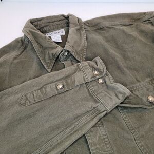 Carhartt‎ 2 pocket outdoor workwear shirt men size 2XL Green Cotton Long Sleeve